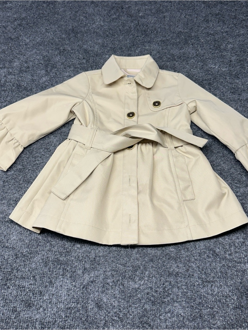 Tahari Girls' Beige Belted Raincoat